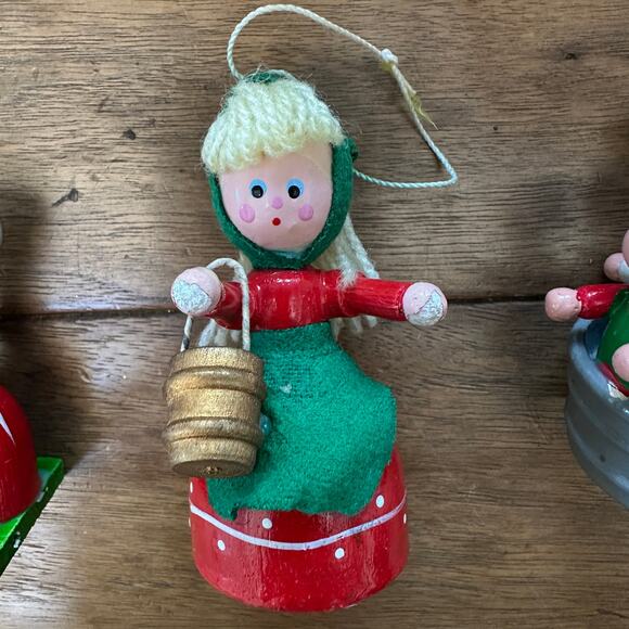 Vintage nursery rhyme storybook Wood Ornaments Handmade Christmas set of 10 - Picture 5 of 13